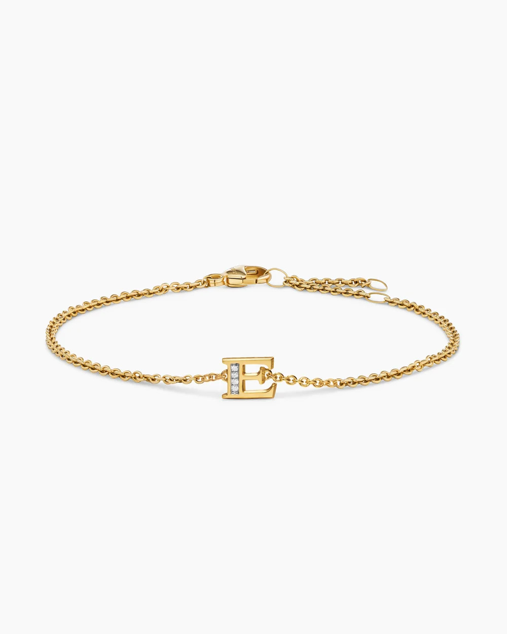 David Yurman | Petite Pavé Initial Chain Bracelet in 18K Yellow Gold with Diamond A | David Yurman