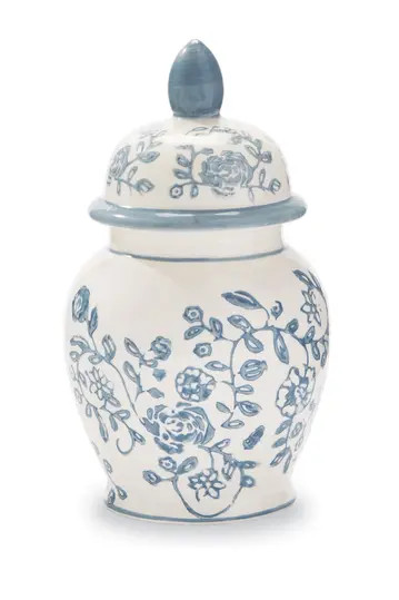 White Urn Shaped Floral Ginger Jar 2-Piece Set | Nordstrom Rack