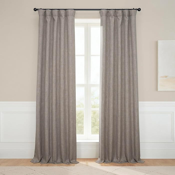 HPD Half Price Drapes - Faux Linen Curtains for Living Room (1 Panel) - 50W X 96L - Textured Room... | Amazon (US)