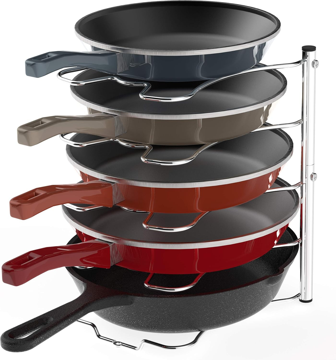 Simple Houseware Kitchen Cabinet Pantry Pan and Pot Lid Organizer Rack Holder, Chrome | Amazon (US)