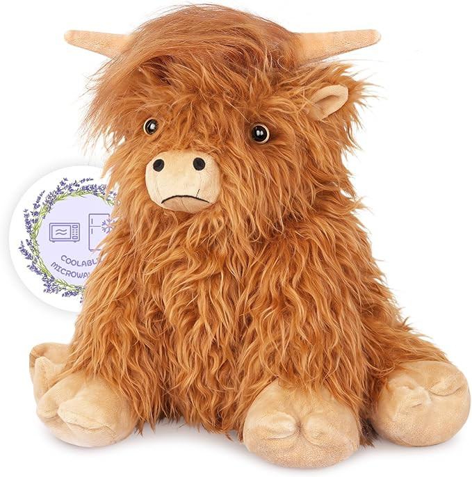 Heatable Coolable Weighted Highland Cow Stuffed Animals Plushie, Microwavable Heating Pad for Per... | Amazon (US)