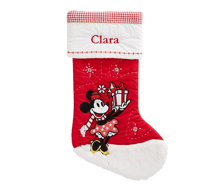 Minnie Mouse Quilted Christmas Stocking | Pottery Barn Kids