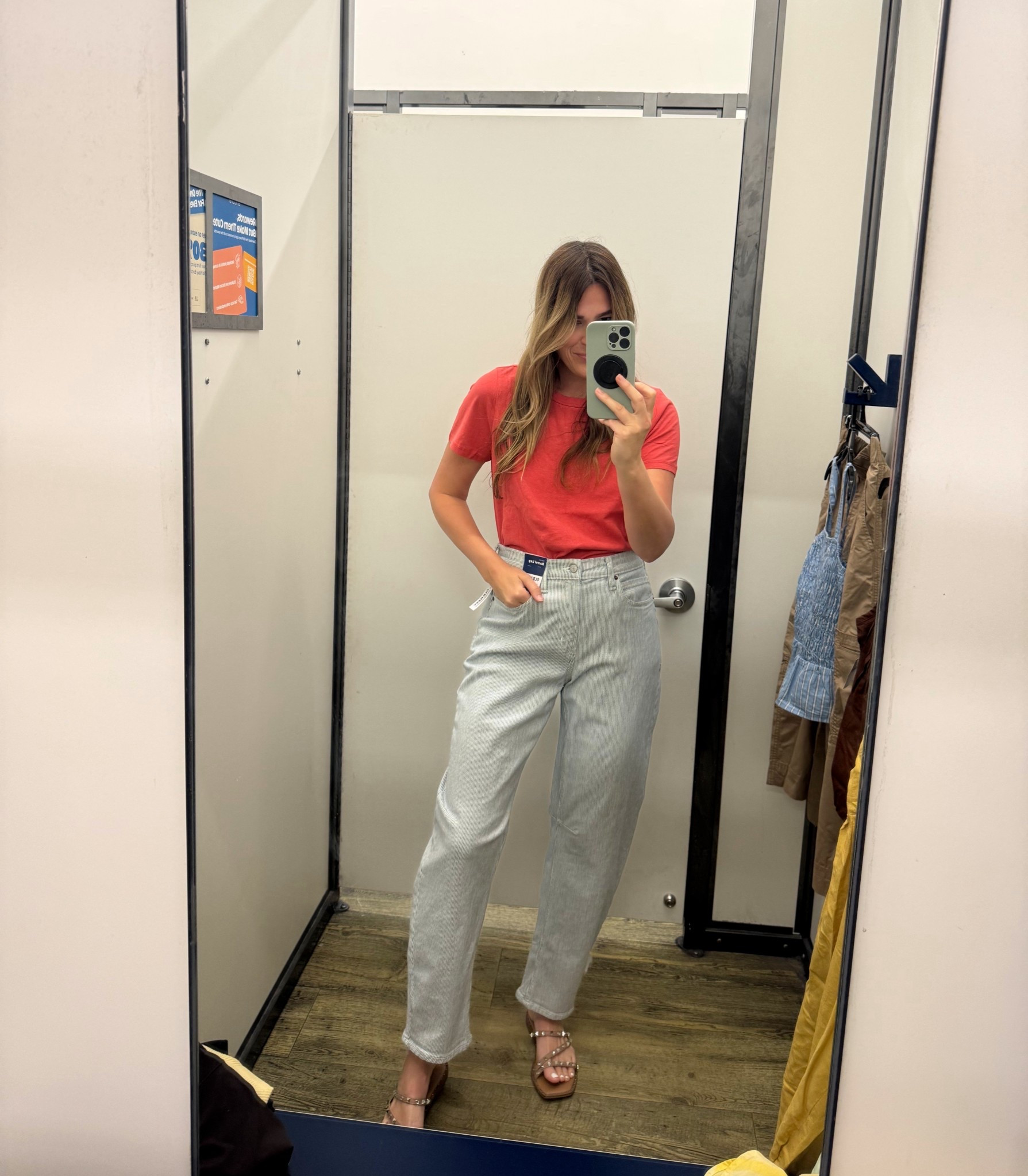 Love a classic red tee and these stripped pants are high waisted and so comfy from Old Navy!

#LTKootd #LTKTall #LTKOver40