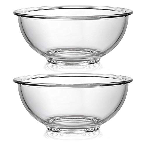 Bovado USA Glass Bowl for Storage, Mixing, Serving - Clear, Dishwasher, Freezer & Oven Safe Glass, Easy-Clean, 1.5 QT - 2 Pack | Amazon (US)