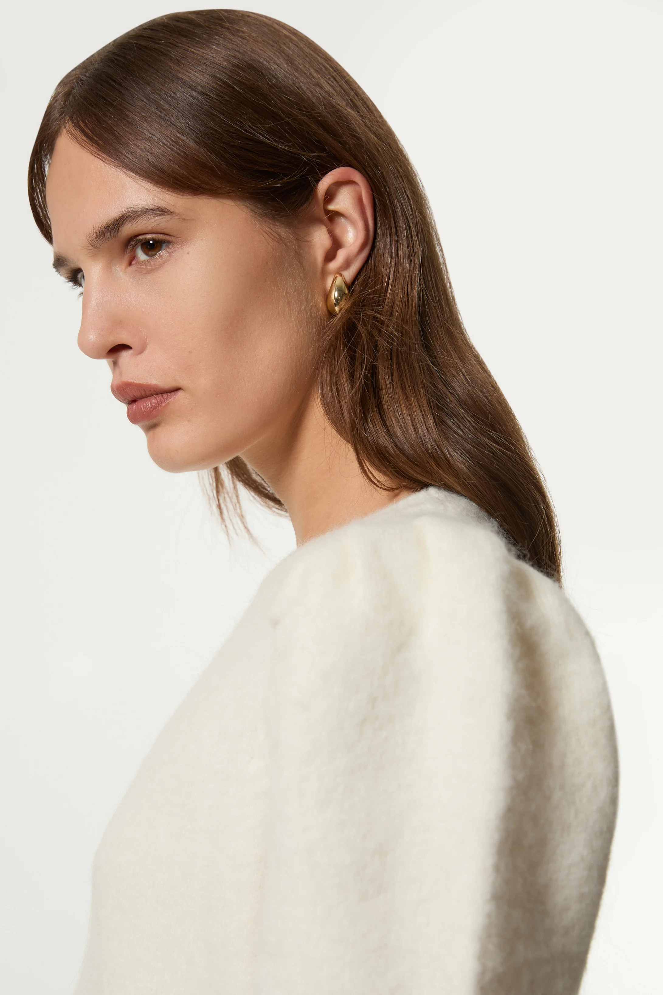 Alpaca Wool Fluffy Knit Crew Neck Top | Karen Millen UK + IE + DE + NL