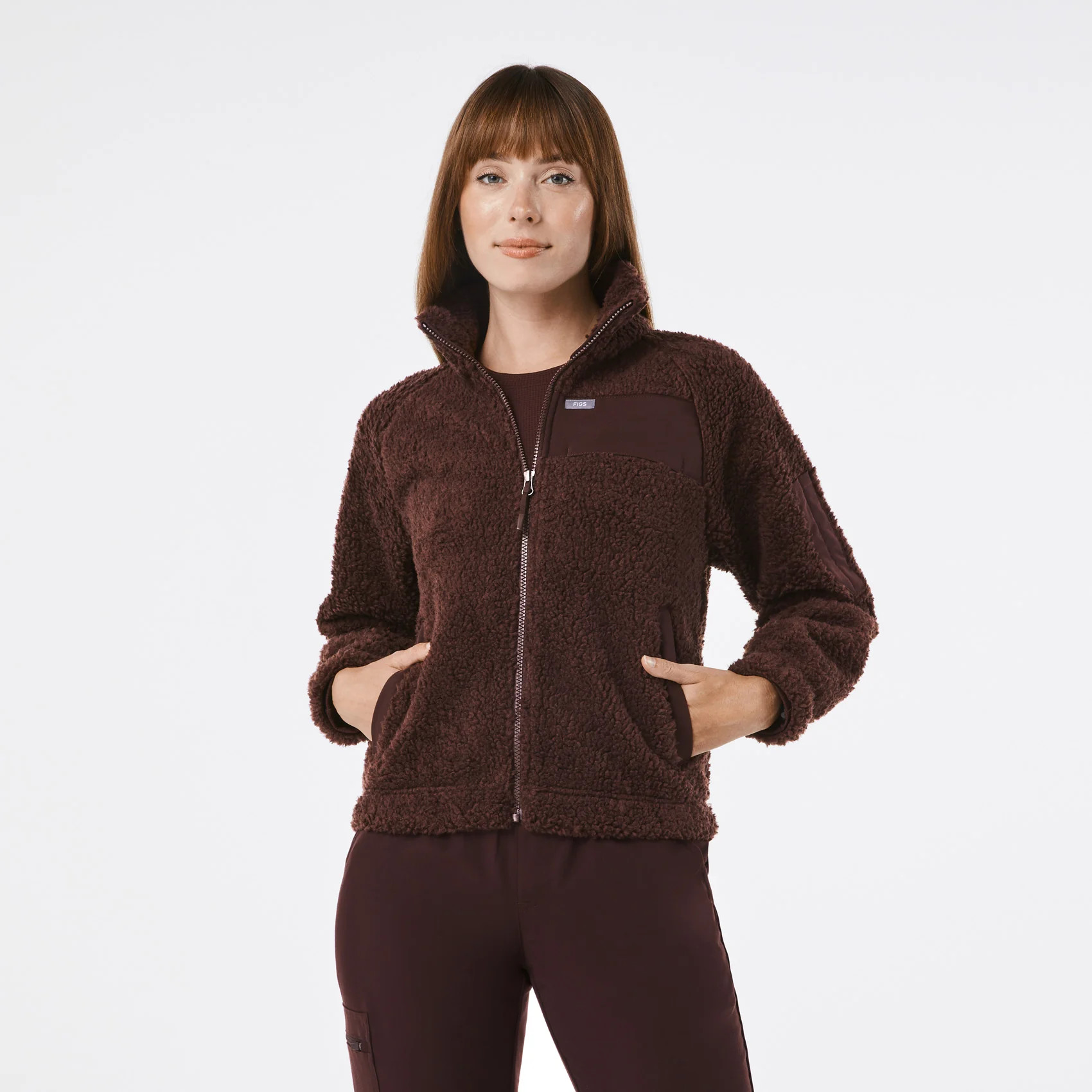 Women’s On-Shift High Pile Bomber Jacket™ - Espresso · FIGS | FIGS