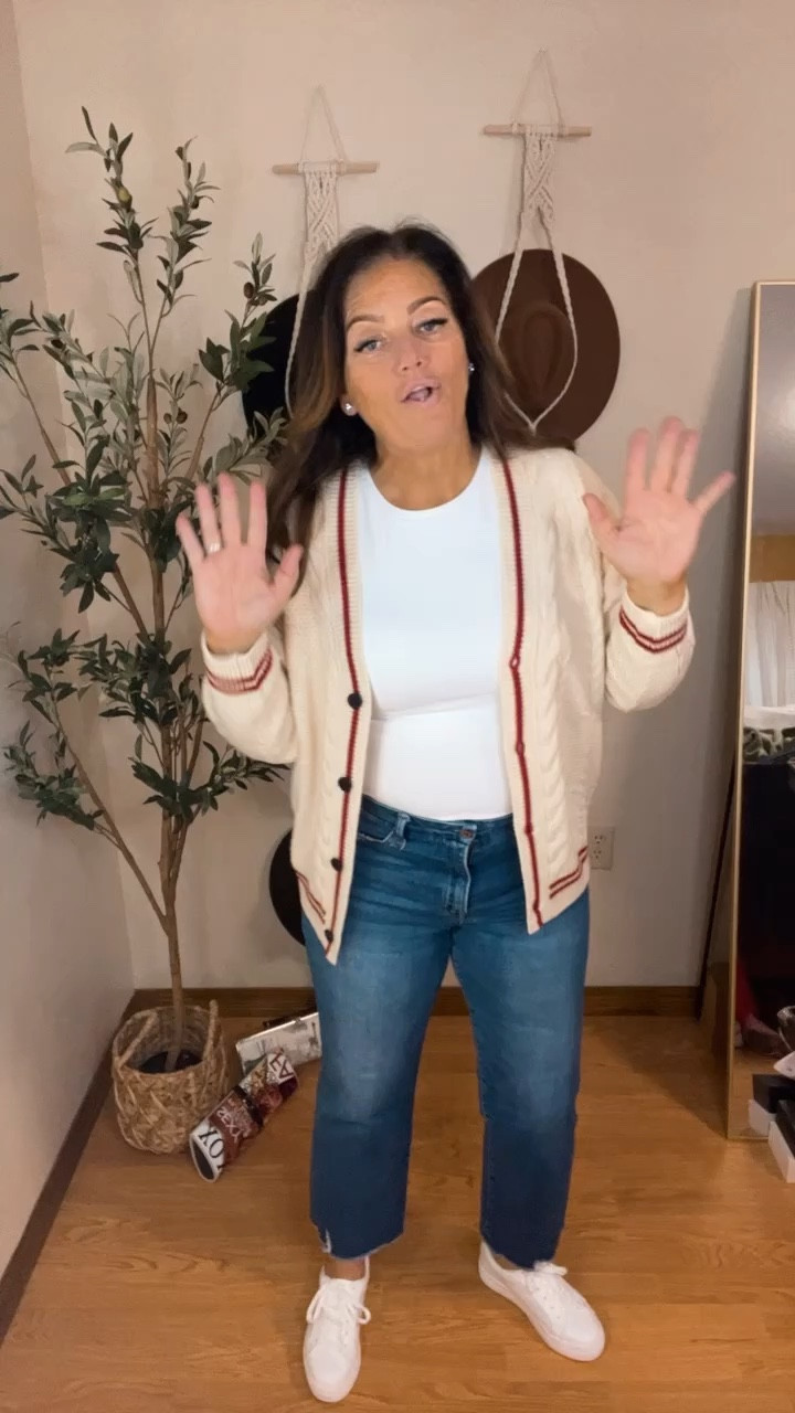 I’m so excited for the outfit! I’m wearing a medium in everything. My shoes are a size 8. This cardigan is imputed by Taylor swift! 

#LTKSpringSale #LTKMostLoved #LTKSeasonal