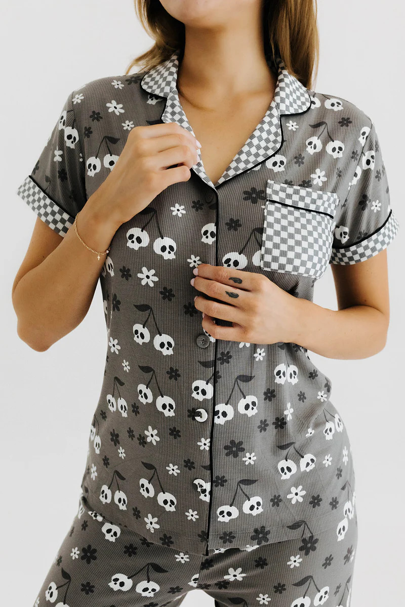 Skelly Ribbed Cropped Pajama Set | Shop Staykation