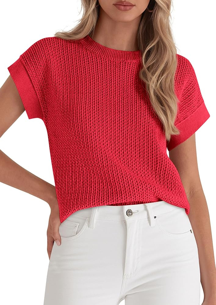 PRETTYGARDEN Women 2026 Spring Fashion Sweater Vest Business Casual Tank Top Cap Sleeve Knit Work... | Amazon (US)