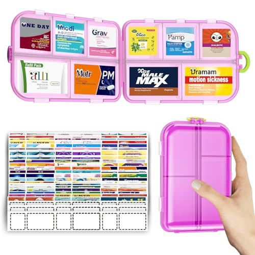 Pill Organizer Medicine Organizer Travel Essentials - Travel Pill Case with Labels, Large Daily Medicine Dispenser | Amazon (US)