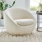 Better Homes & Gardens Mira Swivel Accent Chair, Cream Shearling | Walmart (US)