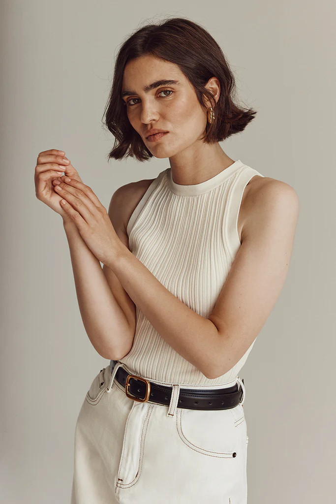 ANDERS CREAM KNIT TANK | DISSH