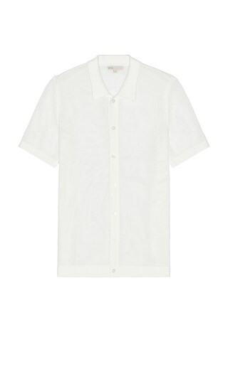 onia Crochet Knit Button Up Shirt in White. - size M | Revolve Clothing (Global)