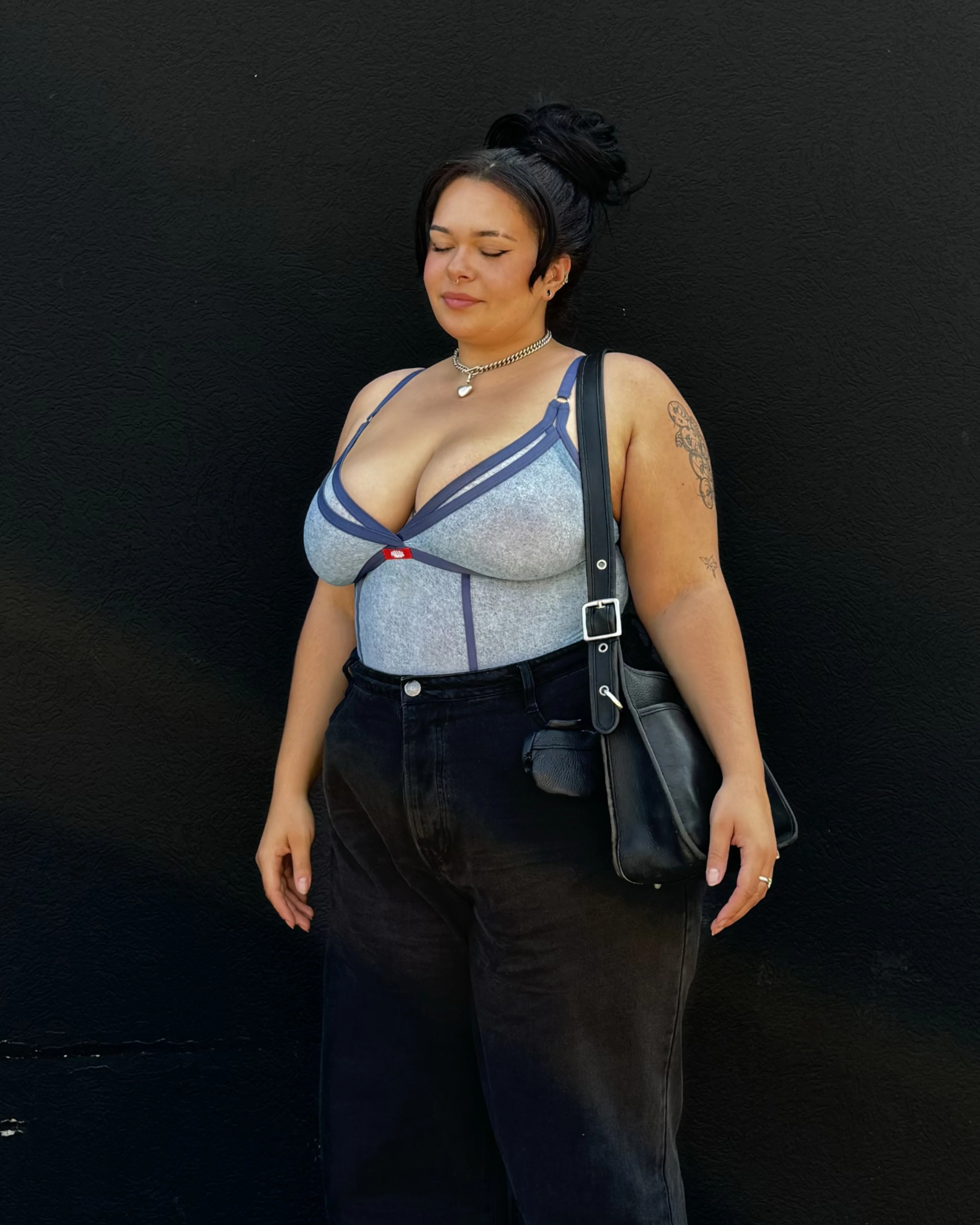 Silky Mesh Sheer Cutout Bodysuit | Silky Mesh (Denim Dupe) | Parade