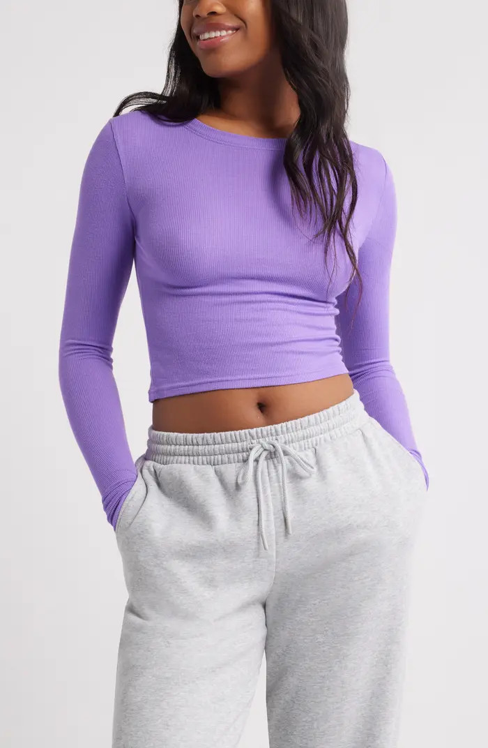 BP. Rib Long Sleeve Crop Top | Nordstrom | Nordstrom