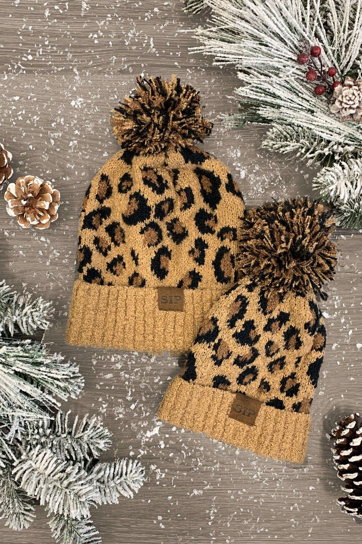 Mom & Me - SIP Animal Print Beanies | Sparkle In Pink