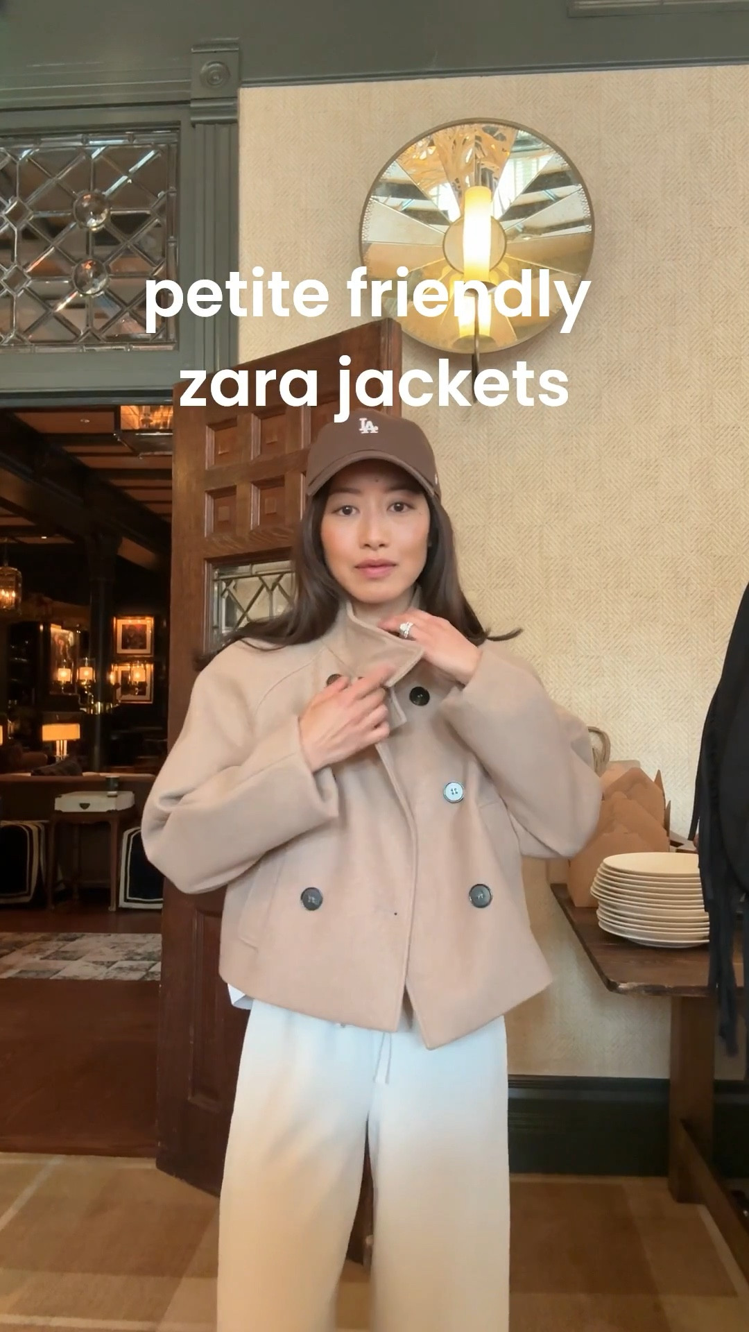 Zara shorter jackets roundup:
This one is XS and the length is great in a very chic, swingy cut but the sleeves fit longer on me so are folded under here

I also linked a "suede" bomber below which I have in kids size 11-12 which fits me like womens XXS Petite

Pants are Aritzia lodge Metropolis Taupe XXS. the short still runs long so you may need to get regular and hem

I also love the Zara pants linked below in XS but needed to hem them 2 inches 

spring jackets, travel outfit, neutral classic looks

#LTKTravel #LTKPetite #LTKSeasonal