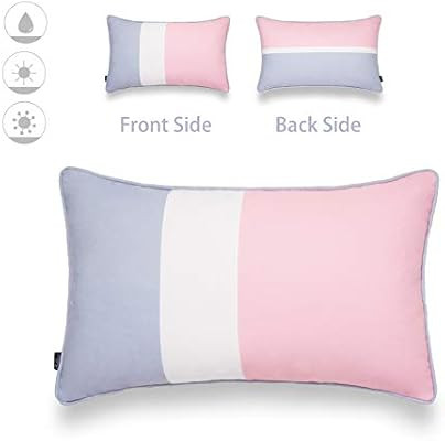 Hofdeco Color Block Indoor Outdoor Lumbar Pillow Cover ONLY, Water Resistant for Patio Lounge Sof... | Amazon (US)