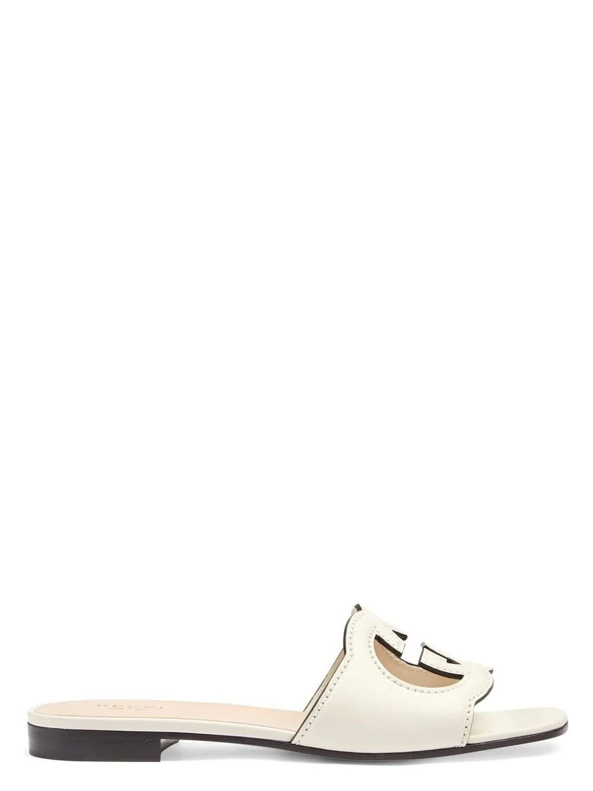 Women's Gucci Cut Leather Sandals in White | Size 36 | 694451 | LOZURI