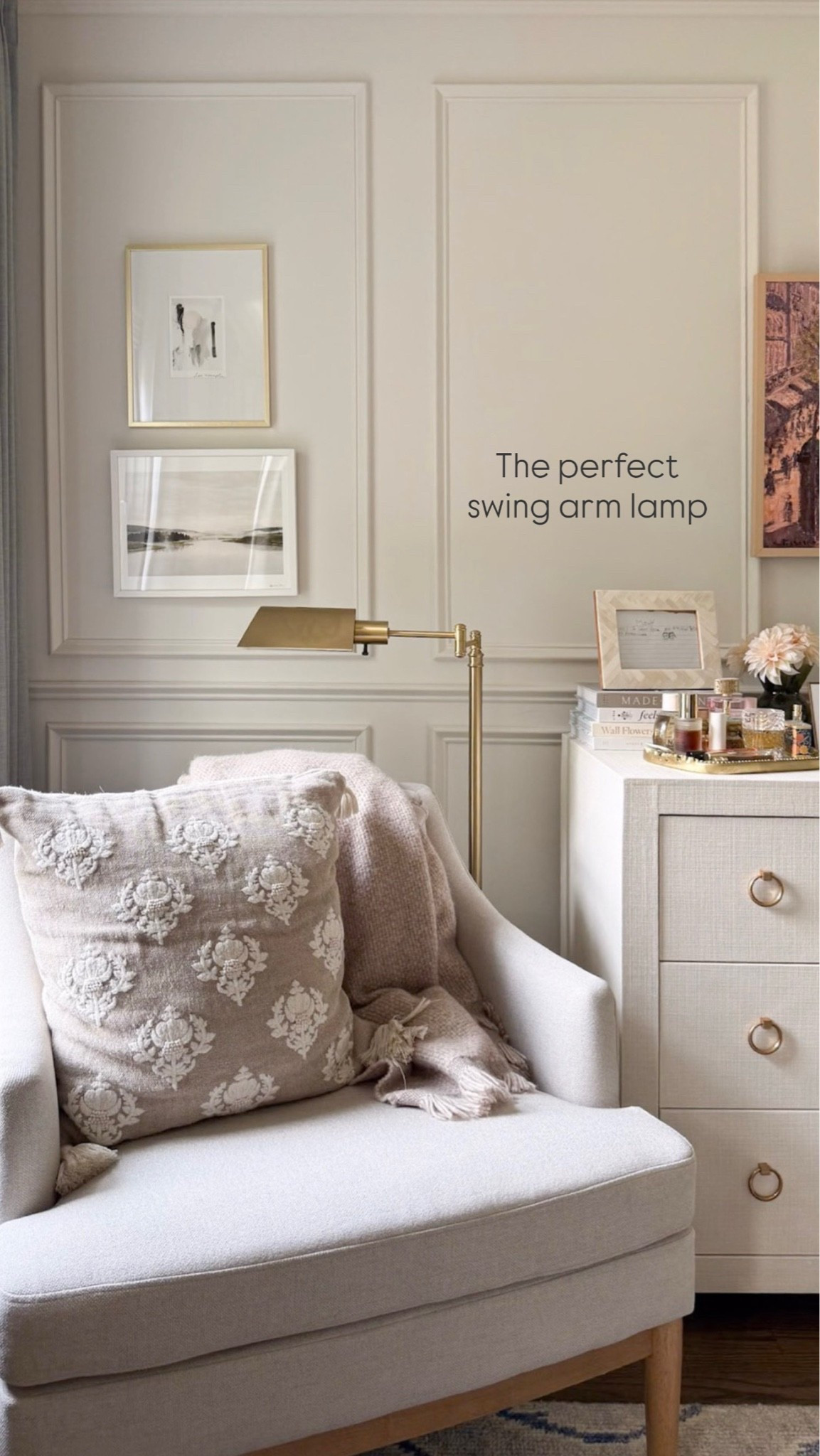 One of my favorite ways to make a bedroom feel more inviting is by creating a quiet corner that’s just for slowing down. A comfortable accent chair, a beautiful floor lamp, layered pillows and throws, and a pair of framed prints are all it takes to transform an empty corner into the perfect place for morning coffee or a good book.

bedroom reading nook, accent chair, floor lamp, bedroom décor, cozy corner, throw pillows, throw blanket, framed artwork, home décor inspiration, Girl on the Hudson

#LTKSaleAlert #LTKHome #LTKdayinmylife