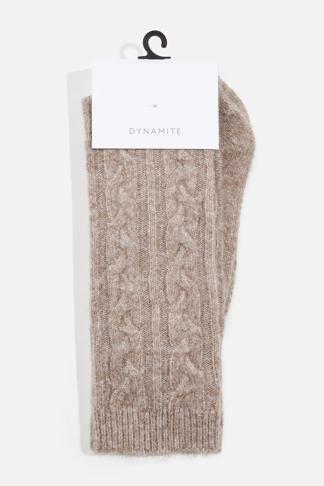 Heavenlyarn™ Cable Knit Calf High Socks | Dynamite Clothing