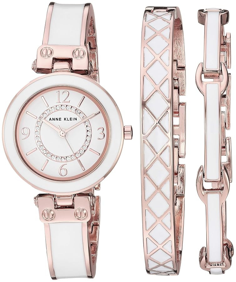 Anne Klein Women's Accented Bangle Watch and Bracelet Set, AK/3296 | Amazon (US)