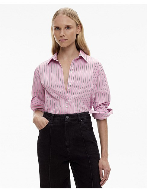 Witchery Cotton Stripe Relaxed Shirt | David Jones | David Jones (Australia & New Zealand)