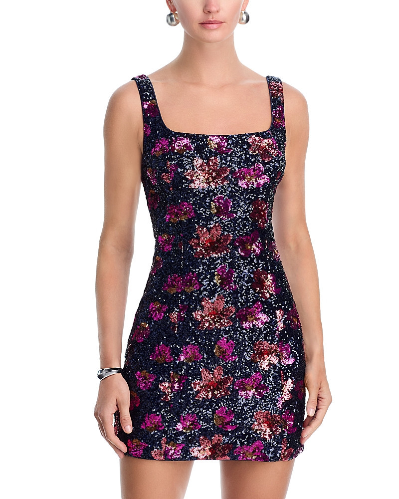 Aqua Floral Sequin Mini Dress - Exclusive | Bloomingdale's (US)