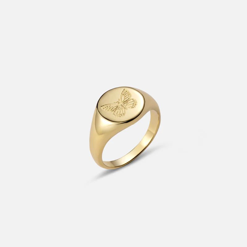 Flight Gold Signet Ring | Victoria Emerson