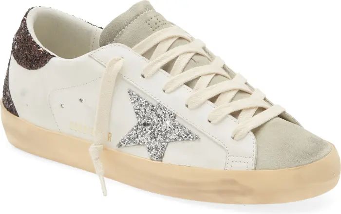 Super-Star Glitter Detail Low Top Sneaker | Nordstrom
