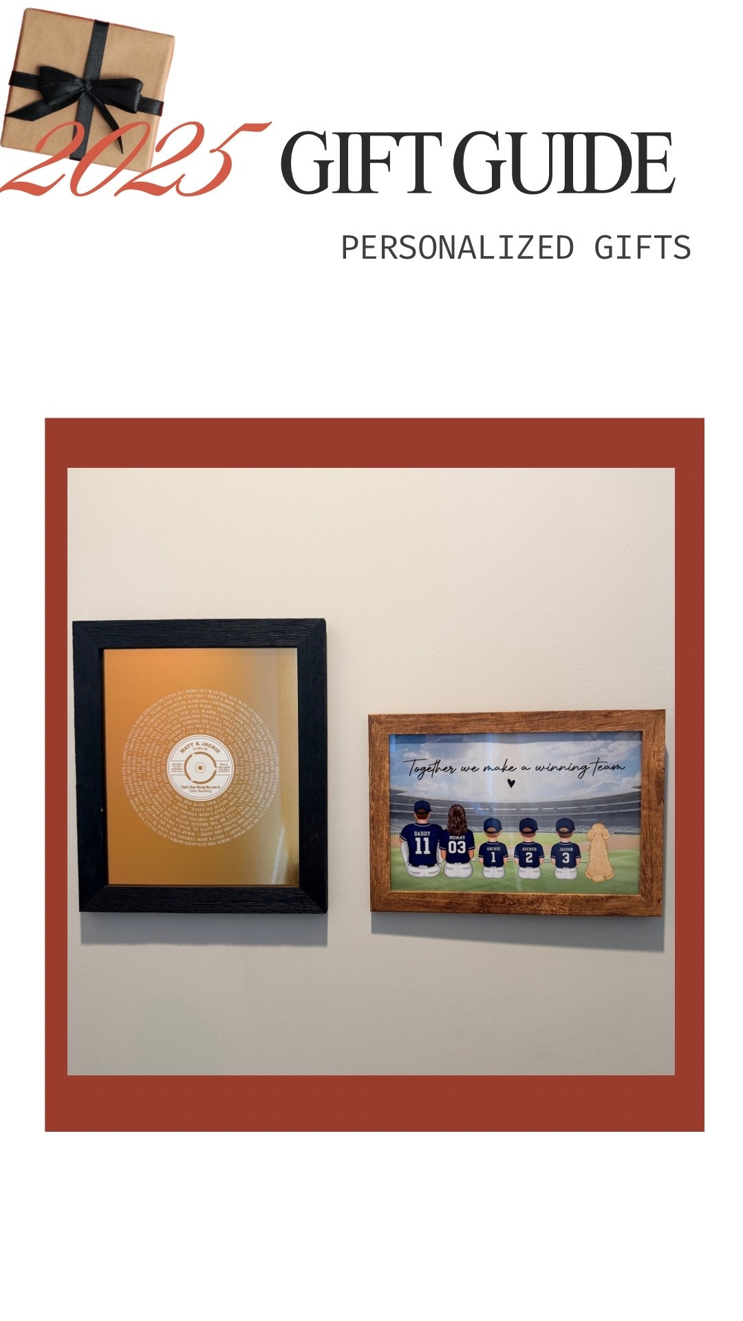 2 personalized gifts from Etsy.  Perfect for this holiday season.  

First dance framed song & baseball family personalized poster.

#LTKGiftGuide #LTKHoliday #LTKSeasonal