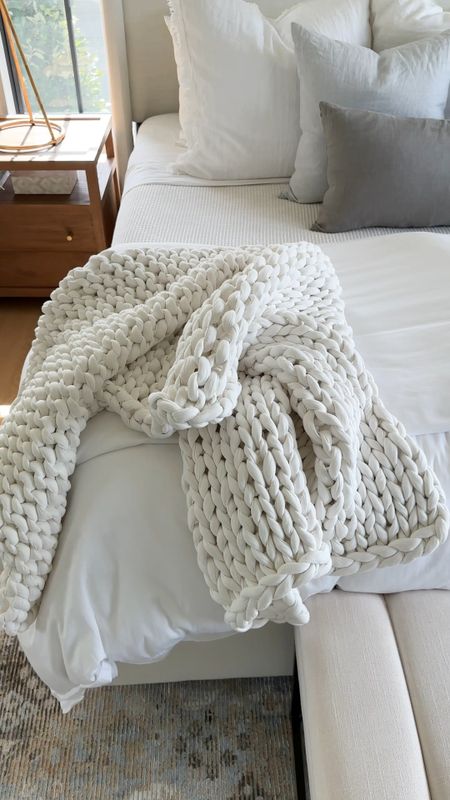This is a 15lb weighted blanket and I cannot sleep without it! I have the cloud white color. It is calming and relaxing and helps manage my insomnia. 

#LTKMostLoved #LTKhome #LTKVideo