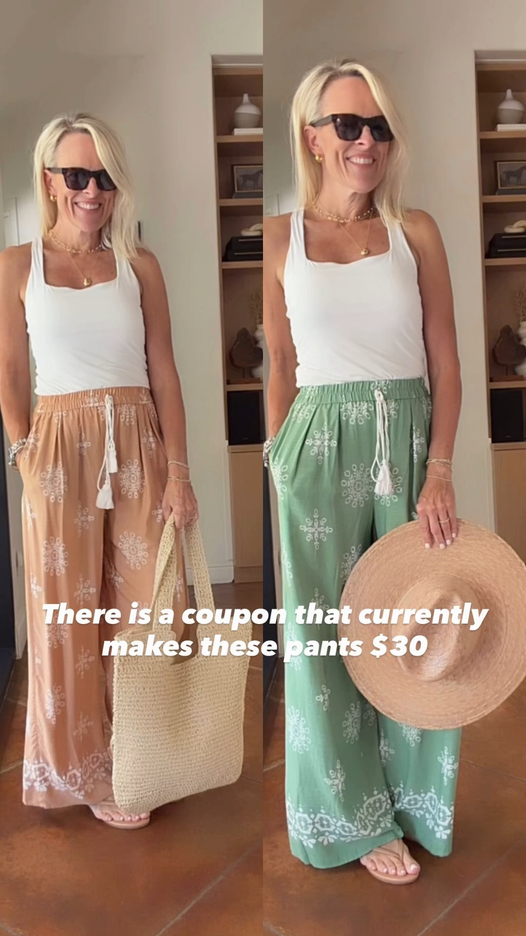 LOVE these pants for vacation 
And clic to coupon to get them to $30

Fit TTS
Beach pants 


#LTKTravel #LTKSwim #LTKOver40