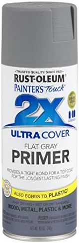 Rust-Oleum 249088 Painter's Touch 2X Ultra Cover, 12 Fl Oz (Pack of 1), Flat Gray Primer, 12 Ounc... | Amazon (US)
