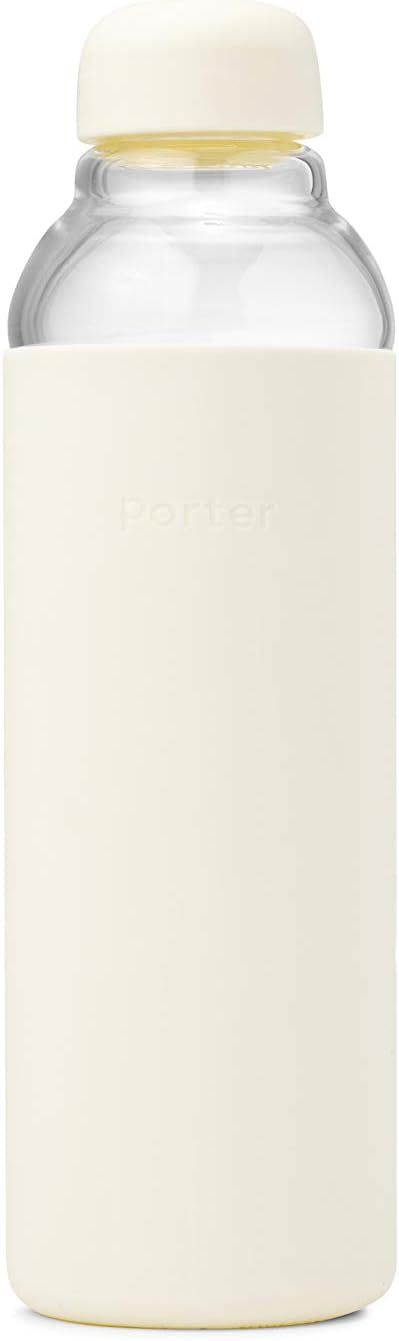 W&P Porter Glass Water Bottle w/ Protective Silicone Sleeve | Cream 20 Ounces | On-the-Go | Reusa... | Amazon (US)