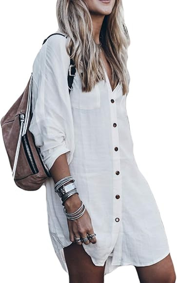 Bsubseach Bathing Suit Cover Ups for Women Bikini Cover Up Beach Shirt Tunic Dress | Amazon (CA)