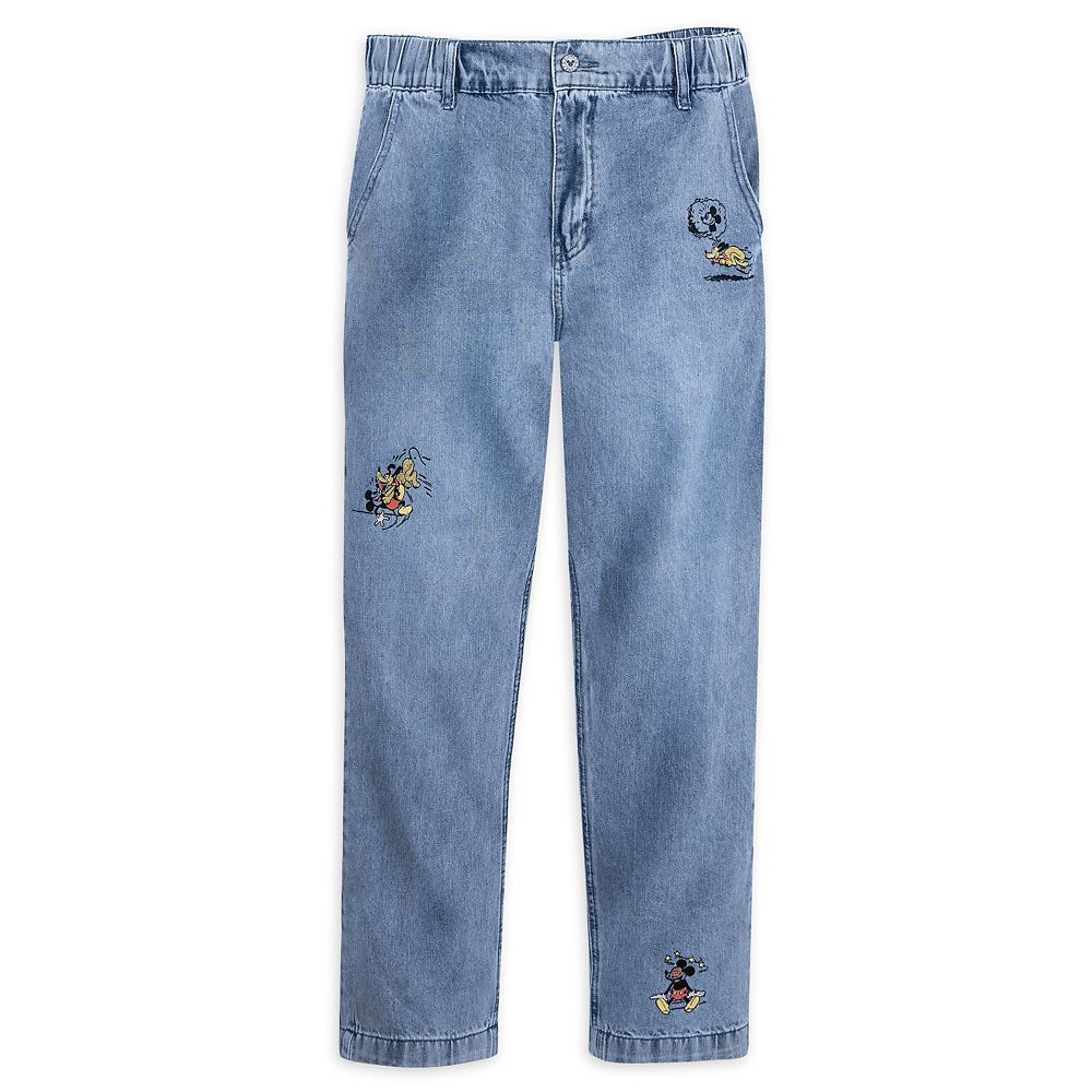 Mickey Mouse and Pluto Relaxed Fit Denim Pants for Men by Our Universe | Disney Store