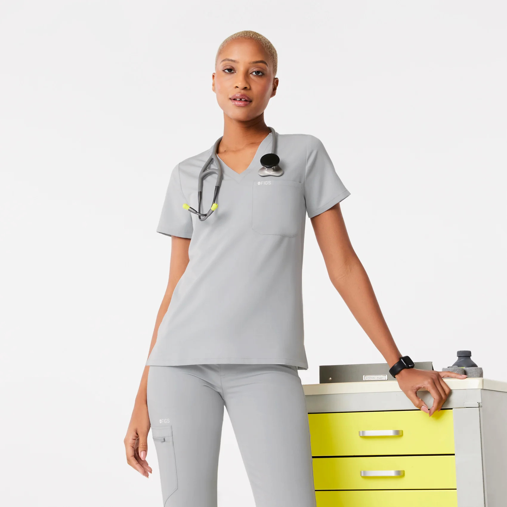 Women's Catarina One-Pocket Scrub Top™ - Silver Arrows · FIGS | FIGS