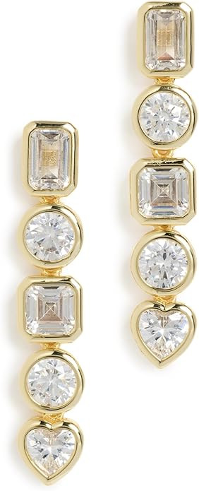 By Adina Eden Women's CZ Multi Shape Bezel Drop Stud Earrings, Gold, One Size | Amazon (US)