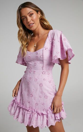 Fancy A Spritz Square Neck Mini Dress in Lilac | Showpo (US, UK & Europe)