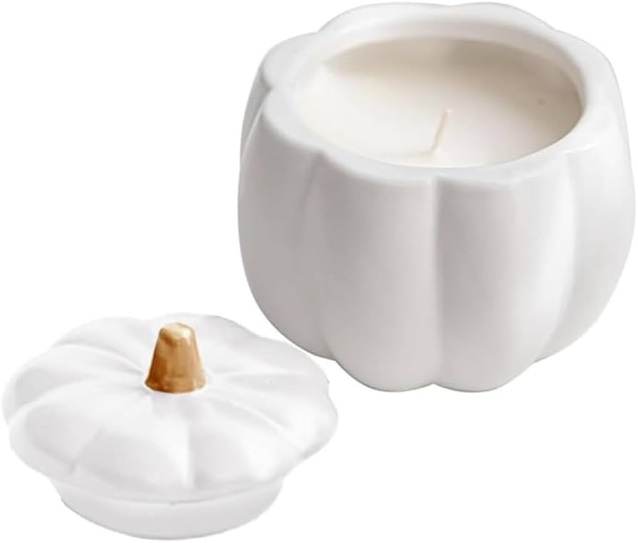 123Arts Ceramic Pumpkin Candle Holder with Lid, Halloween Decorative Ornament,Without Candle | Amazon (US)