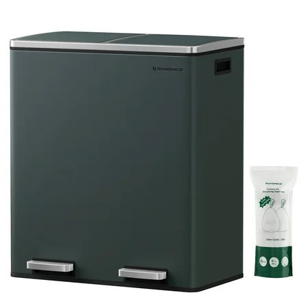 16 Gallon Trash Can, Garbage Can for Kitchen, with 15 Trash Bags, , Greenish-Gray | Walmart (US)