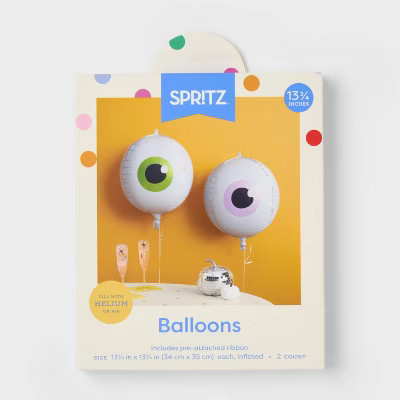 2ct Halloween Eye Ball Sphere Foil Balloon - Spritz