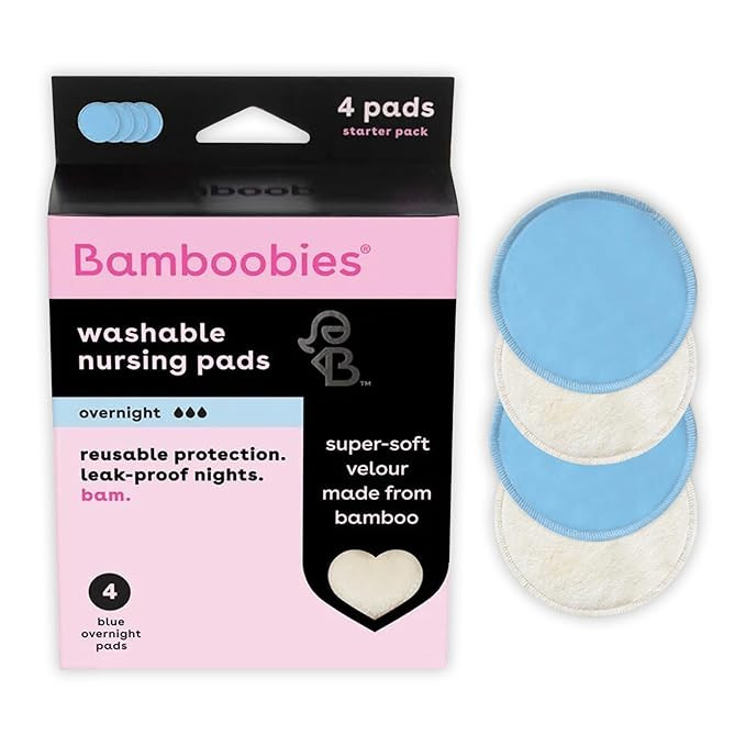 Bamboobies Overnight Nursing Pads, Ultra-Soft Velour, Reusable and Washable for Nightly Use, Leak... | Amazon (US)