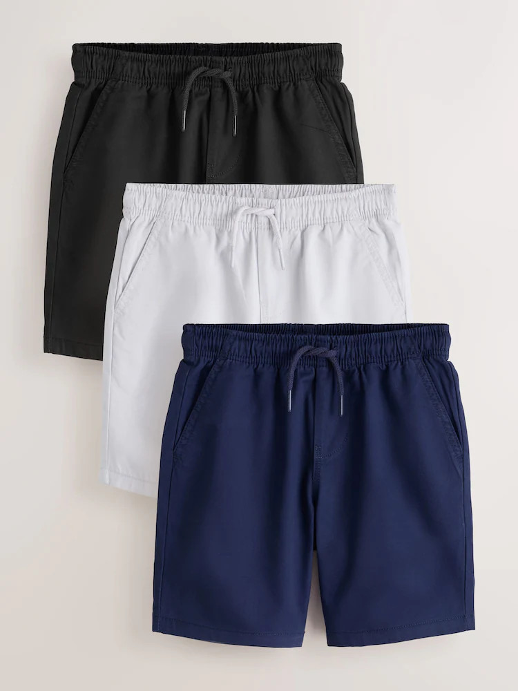 Buy Black/Navy/Grey 3 Pack Shorts (3-16yrs) from Next USA | Next US