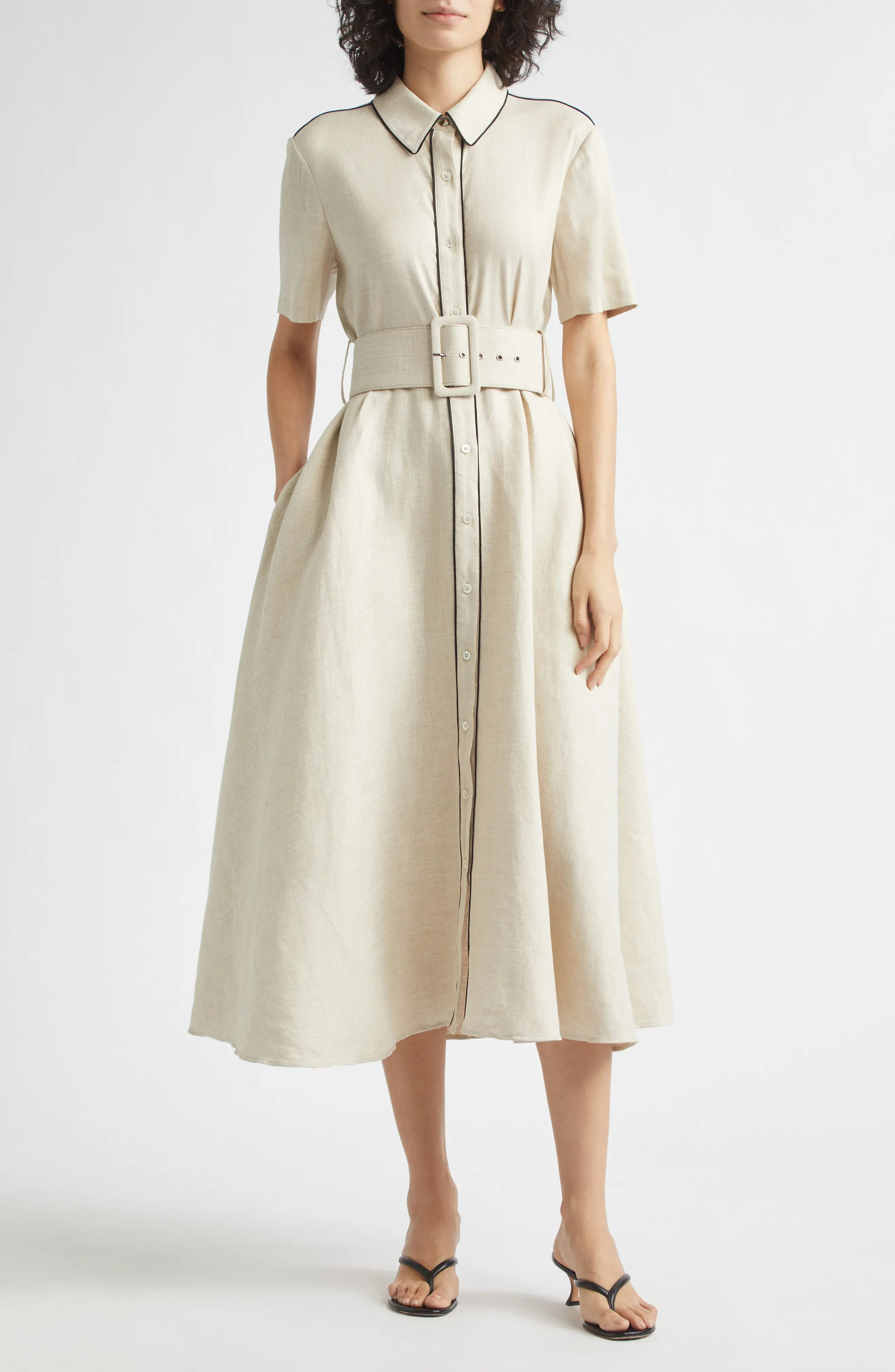 Jean Linen Blend Shirtdress (Women) | Nordstrom | Nordstrom