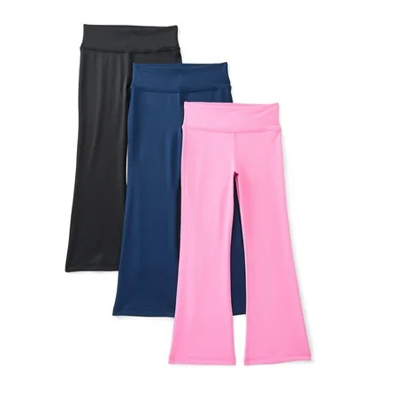 Athletic Works Girls Active Flare Leggings 3-Pack Sizes 4-18 & Plus | Walmart (US)