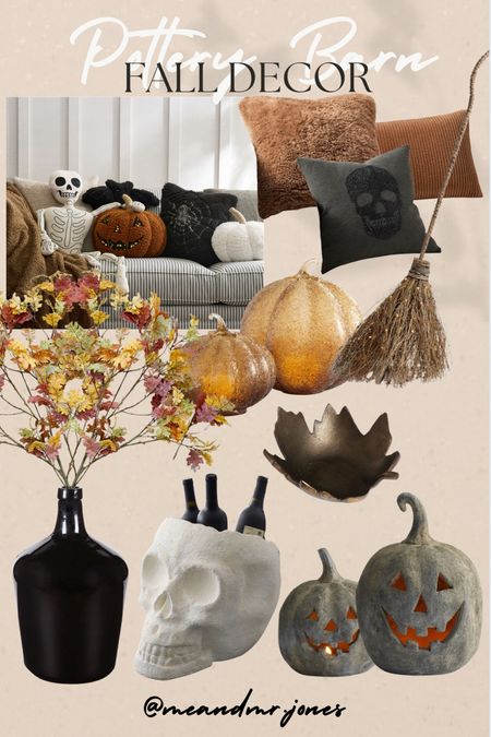 Pottery barn fall and Halloween decor!!! The terra-cotta pumpkins are back but in black!!!!!!! #meandmrjones 

#LTKunder100 #LTKunder50 #LTKhome