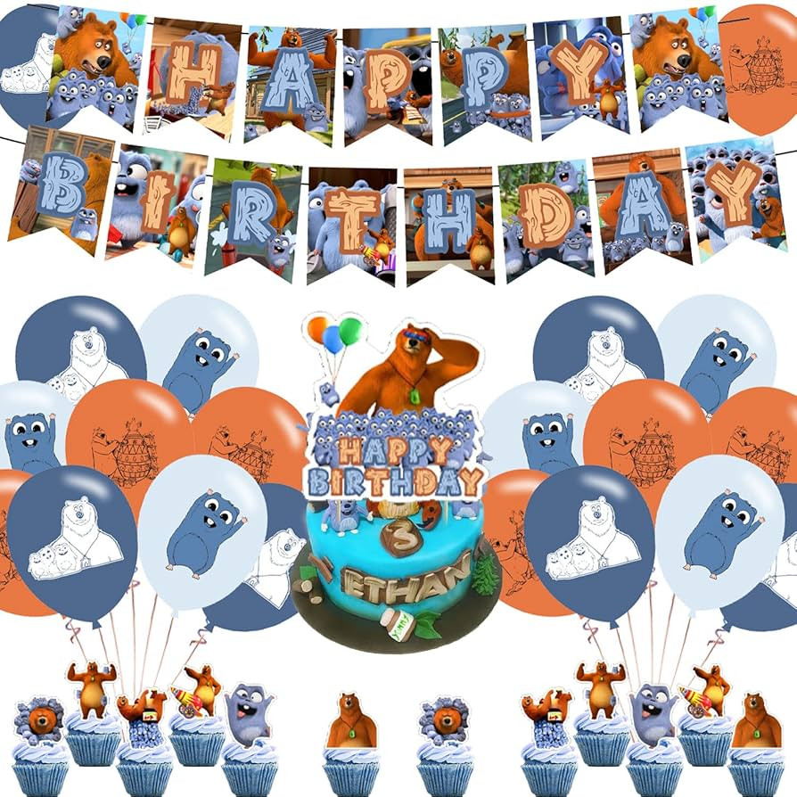 Grizzy and the Lemmings Birthday Party Decorations,Cartoon Grizzy Party Supplies for Kids Adults ... | Amazon (US)