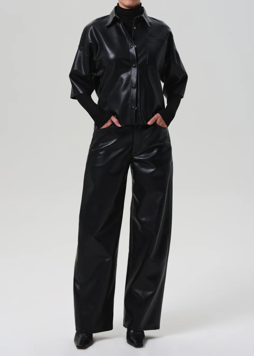 Ayla Baggy Recycled Leather in Black | Citizens of Humanity